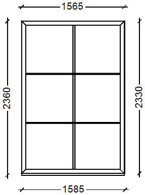 IVAPER 70 класс В: Окно, Ivaper 70 мм (В), Без фурнитуры, 2330х1565, Белый, Белый